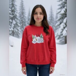 Red Graphic Holiday Crewneck Sweatshirt - Unbranded